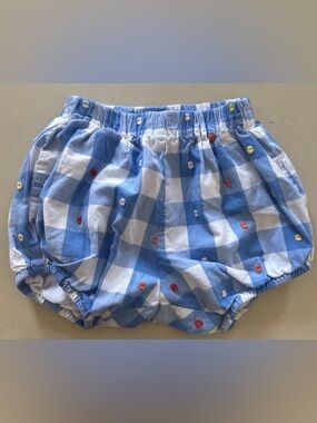 Hanna Andersson Blue and White Plaid Polka-Dot Shorts Toddler 2T